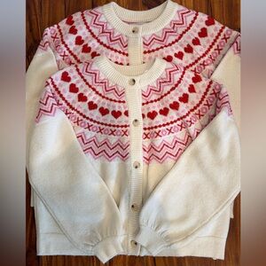 ❤️ Boutique heart fair isle cardigan valentines M medium